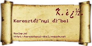 Keresztényi Ábel névjegykártya